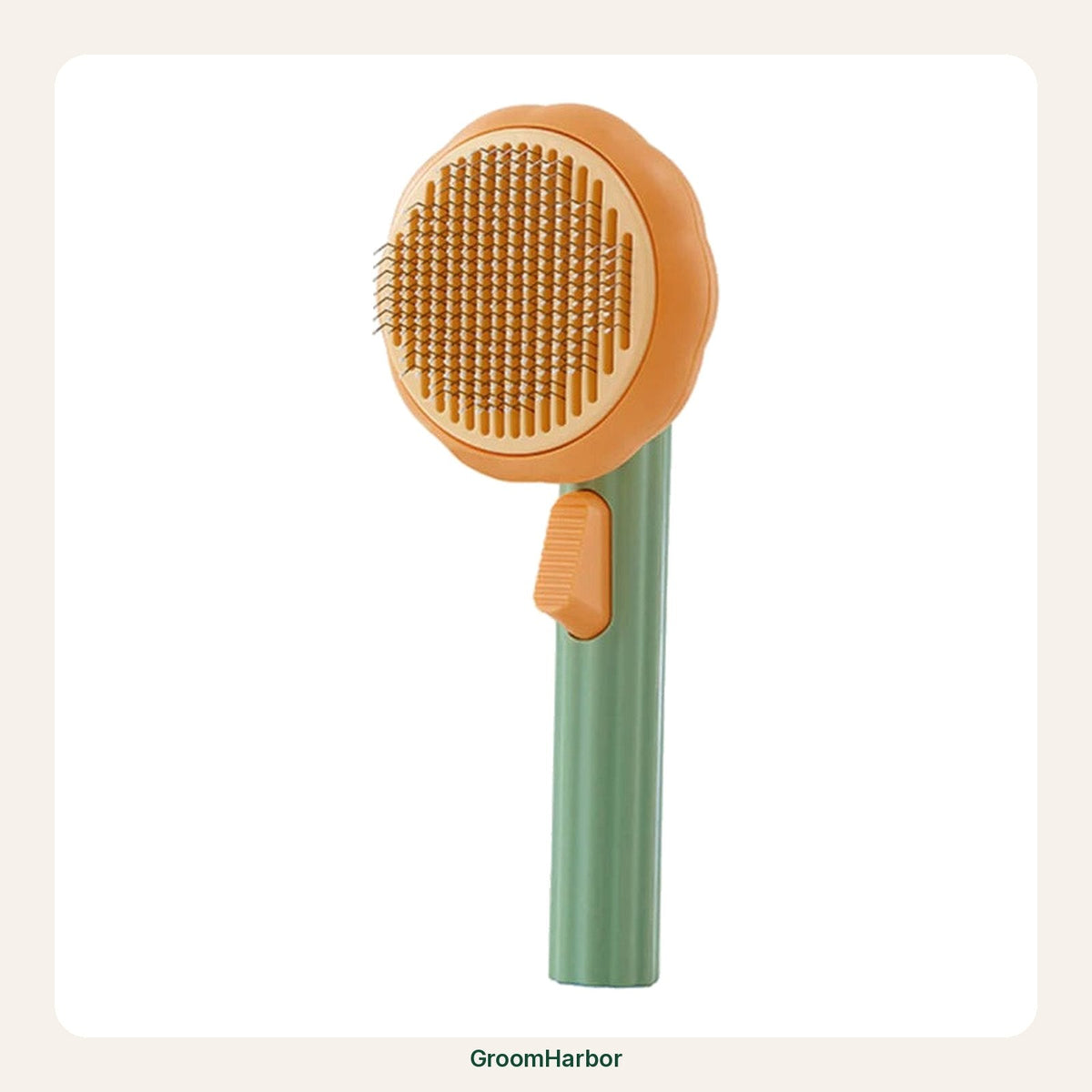 Self-cleaning cat brush for short and long-haired cats