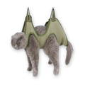 CalmCat cat grooming hammock with a cat inside, on a white background