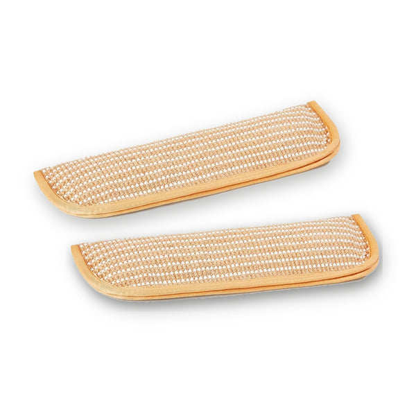 GroomHarbor sisal cat kicker toy 2-pack: two woven sisal kicker pillows with tan edge binding
