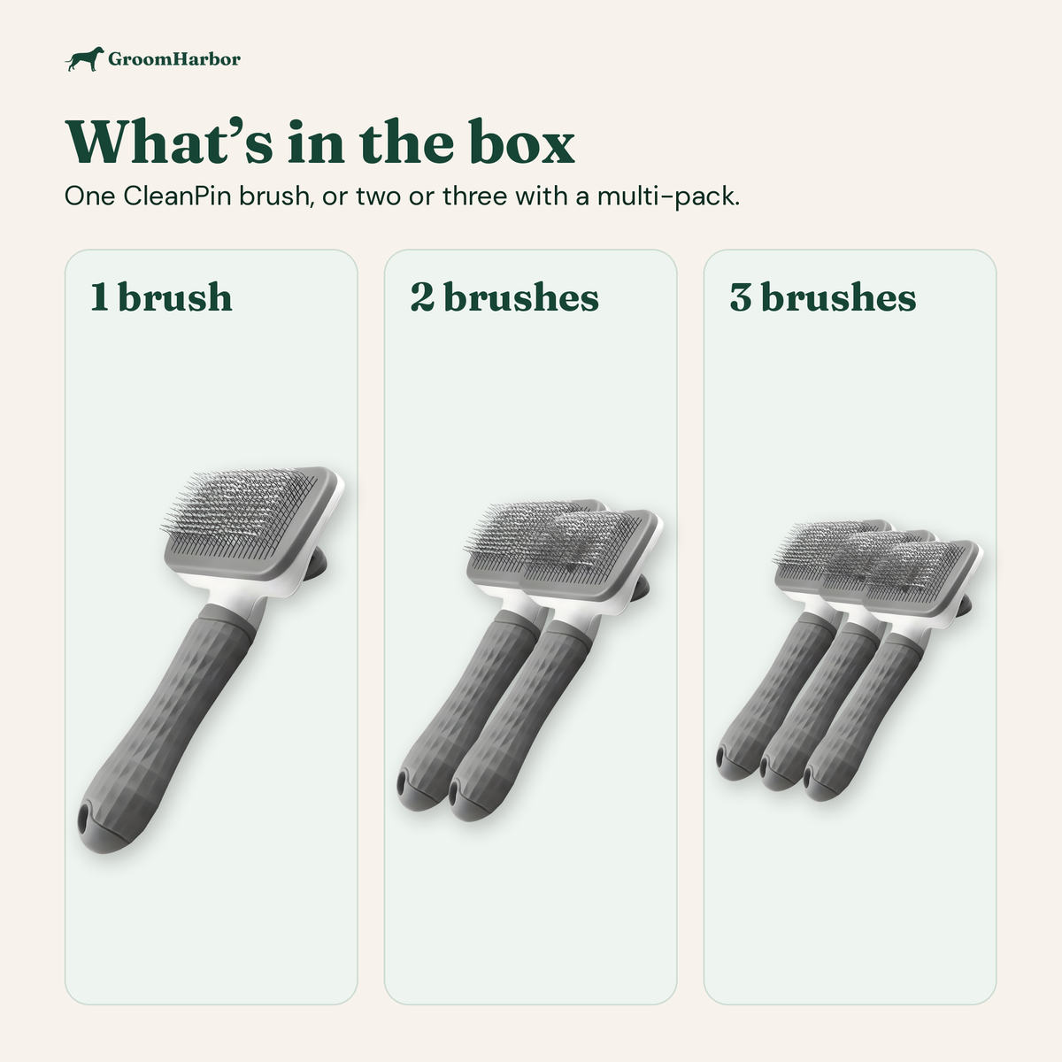 What's in the box: one CleanPin brush, or two or three brushes with a multi-pack