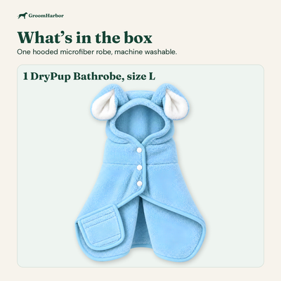 What is in the box: DryPup Bathrobe