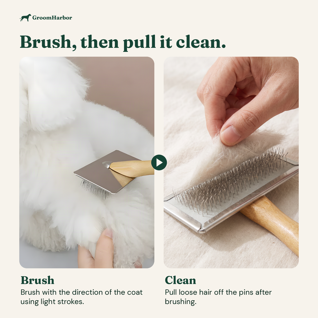 How the Wooden Handle Pin Brush works