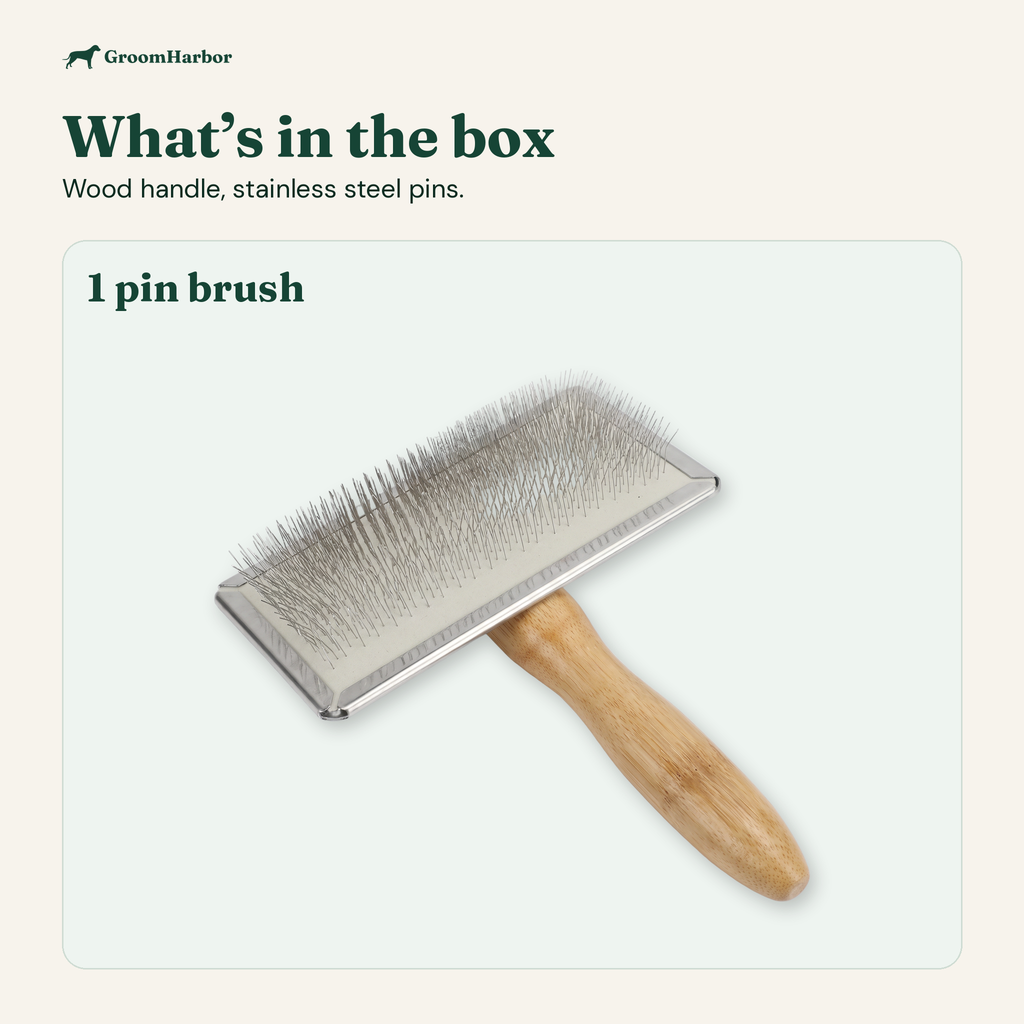 What is in the box: Wooden Handle Pin Brush