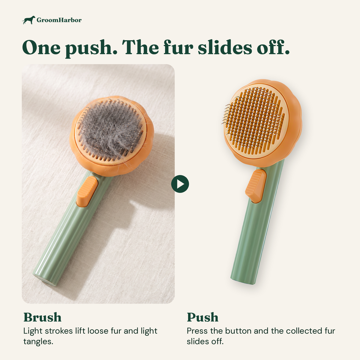 How the PopClean Self-Cleaning Cat Brush works