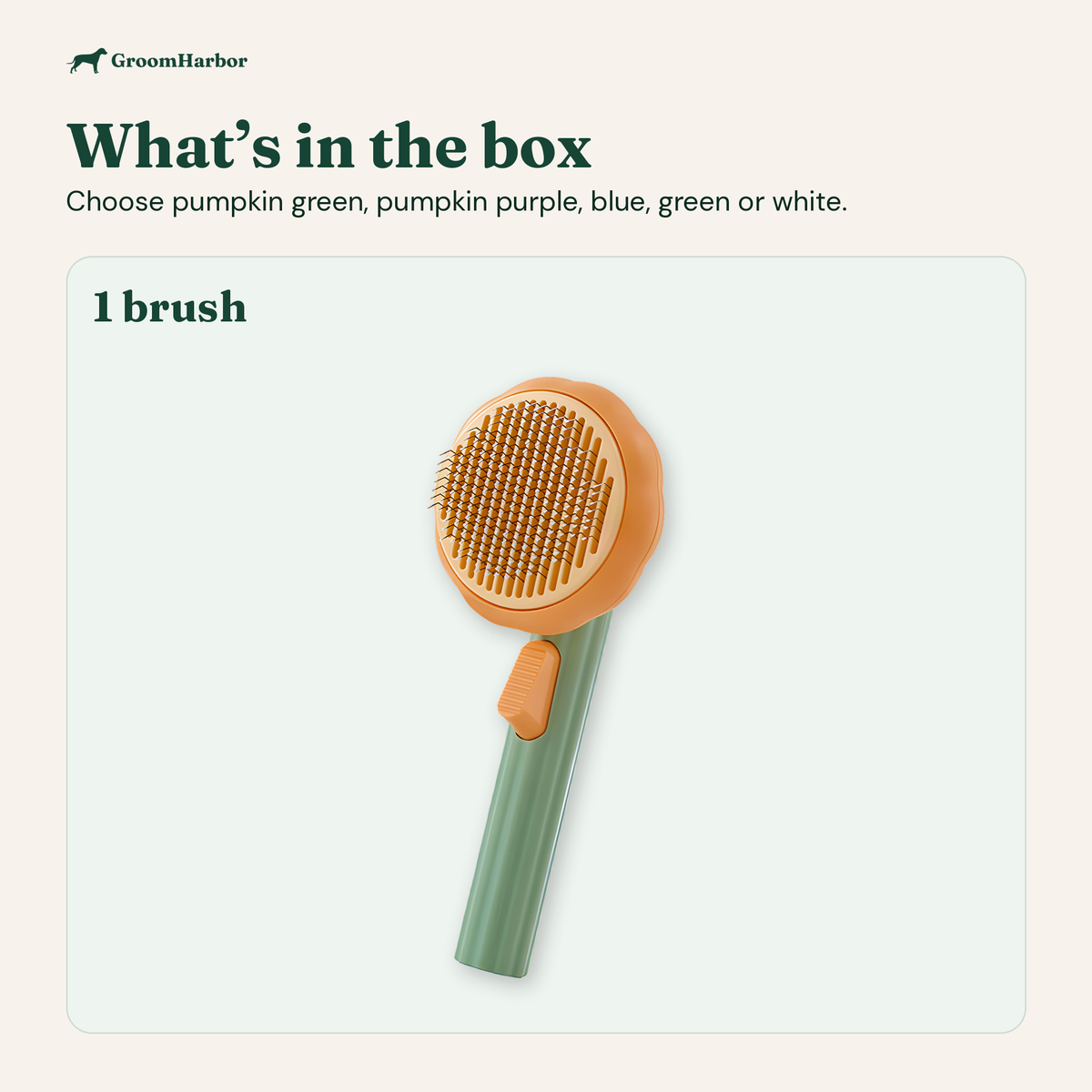 What is in the box: PopClean Self-Cleaning Cat Brush