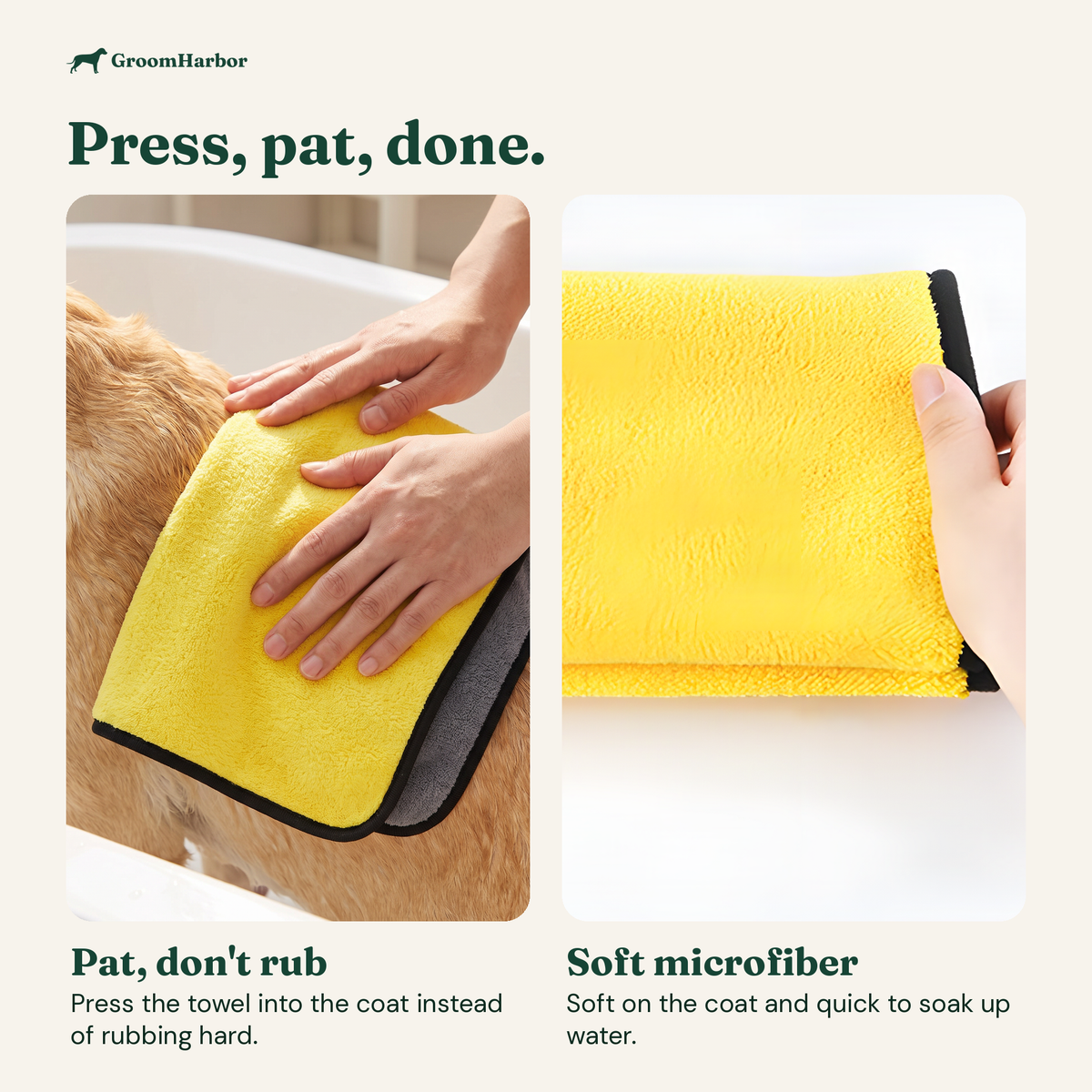 How the QuickDry Microfiber Pet Towel works