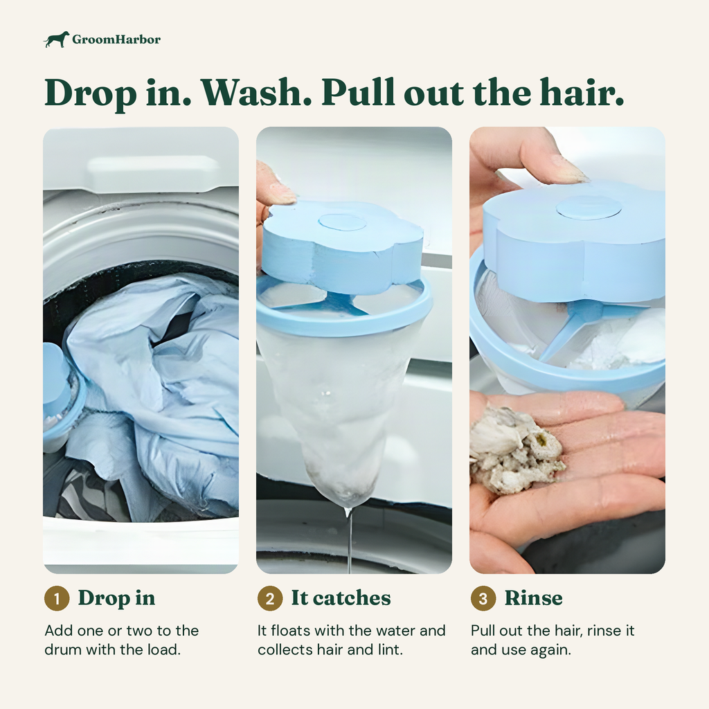 How the WashCatch Pet Hair Catcher works